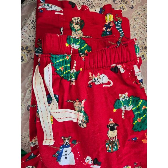 Old Navy S Christmas Pajama Pants Red With Dogs & Cats Print - Picture 5 of 6